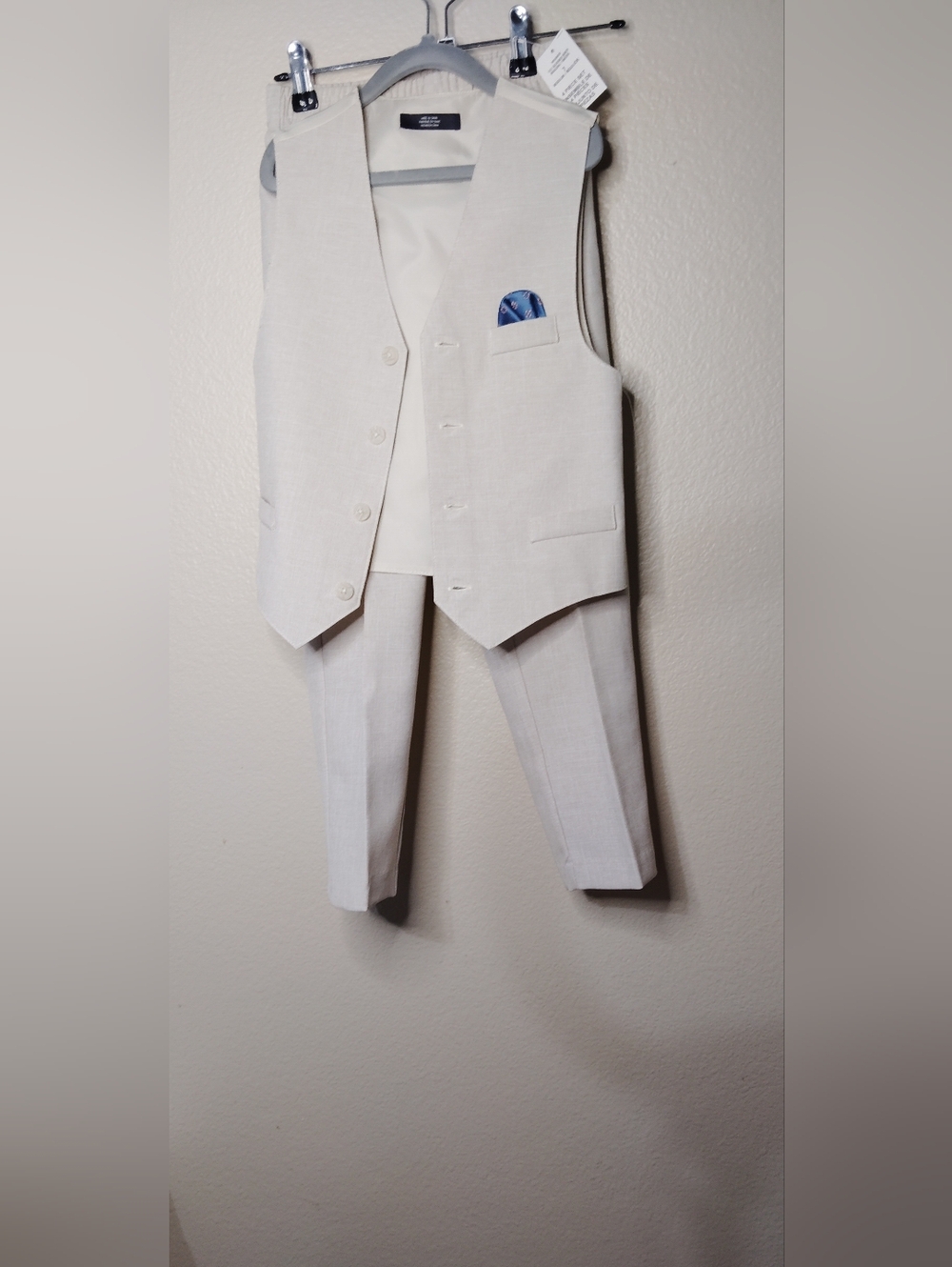 Boys Light Cream Dress Vest & Pants Set Nautica